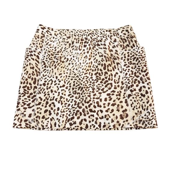 Chico Zenergy Leopard Print Sports Skort Back Pocket Size 3 - Picture 1 of 6